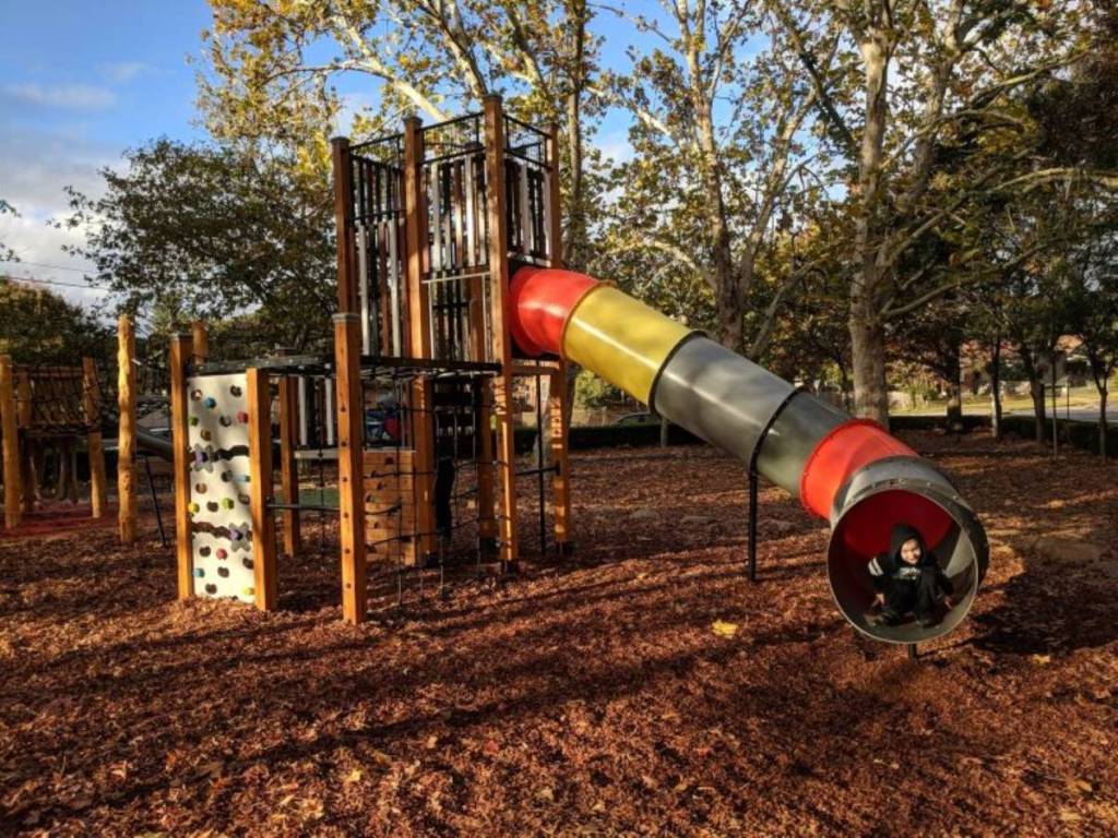 children at the playground at revamped park in Sydney