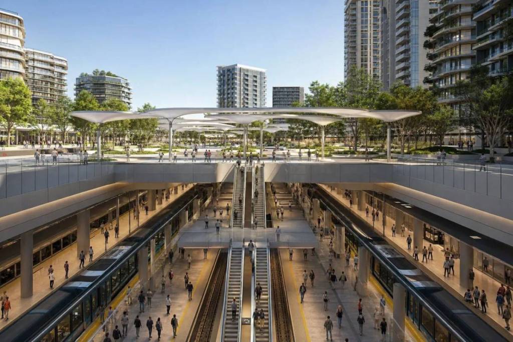 four platform station at sydney olympic park metro station