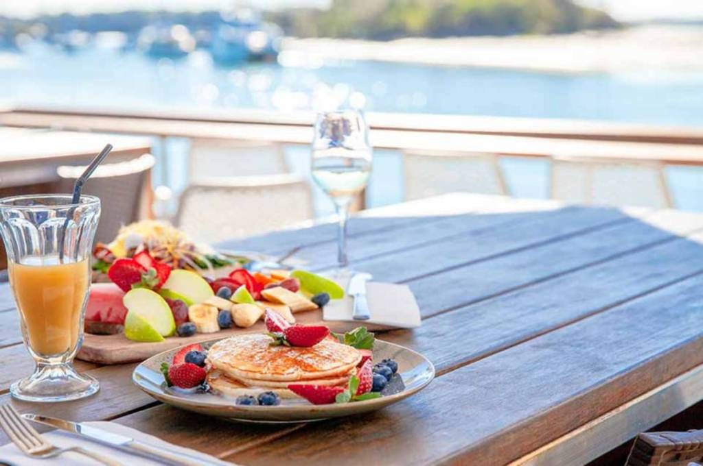 pancakes and juice at The Fishermans Wharf Currarong