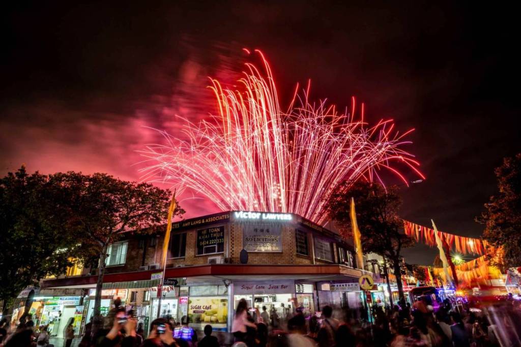 fireworks at the Cabramatta moon festival 2026 in sydney