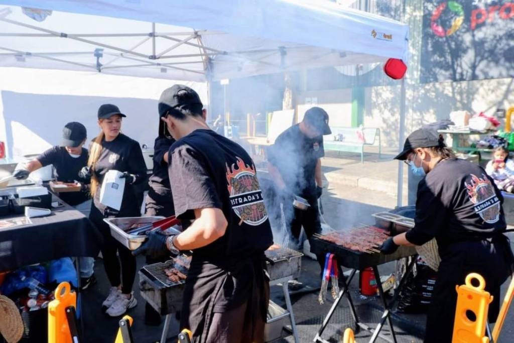 food stalls at the Cabramatta moon festival 2026 in sydney with charcoal bbq