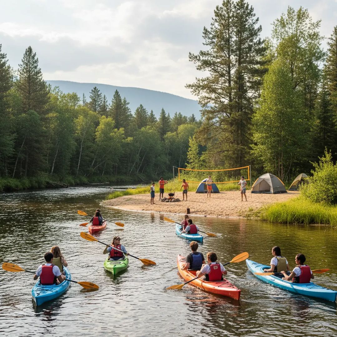kayaking and sports at The Y Camp Yarramundi in Western Sydney's blue mountains