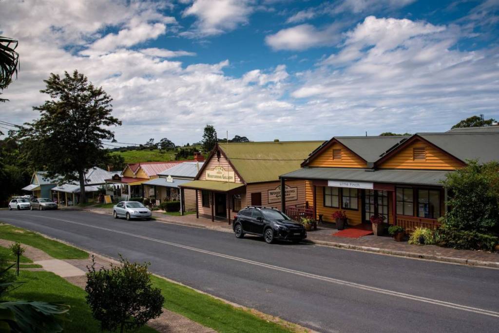 main street in central tilba south coast