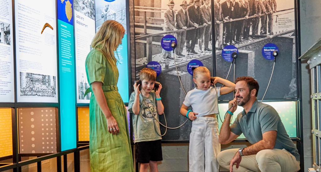 family at the Sydney Harbour Bridge Museum