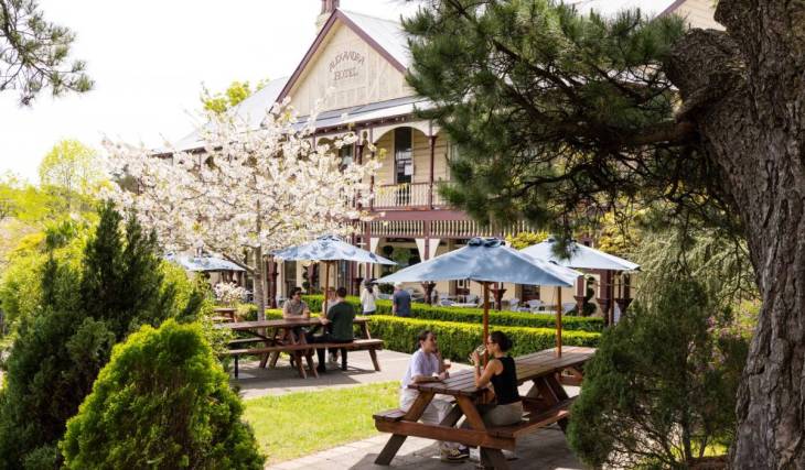 This 120-year-old Blue Mountains heritage hotel is the perfect train getaway from Sydney — with a $1 million makeover, cherry blossoms and sweeping valley views