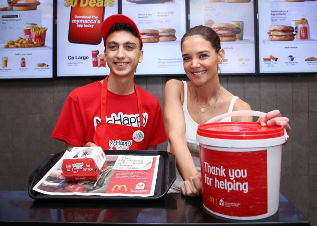 haberfield mcdonald's in sydney, nsw with katie holmes on McHappy Day