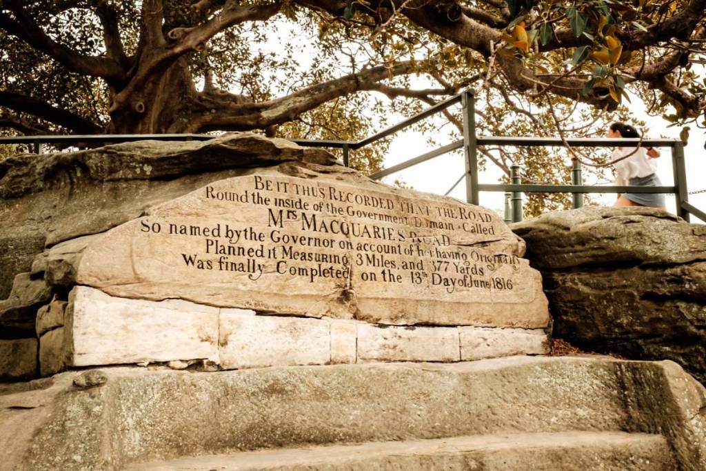 Mrs Macquarie's chair in botanic gardens in sydney