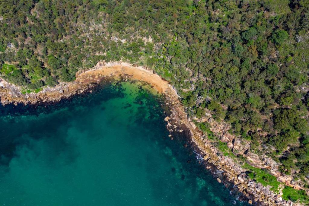 aerial shot of Ku-ring-gai Chase National Park near Sydney
