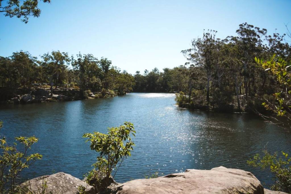 lake parramatta in sydney: drinking reservoir turned swimming enclosure spot