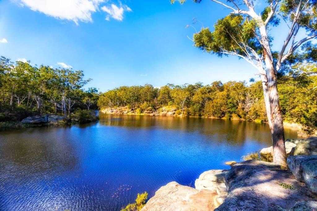lake parramatta in sydney: drinking reservoir turned swimming enclosure spot