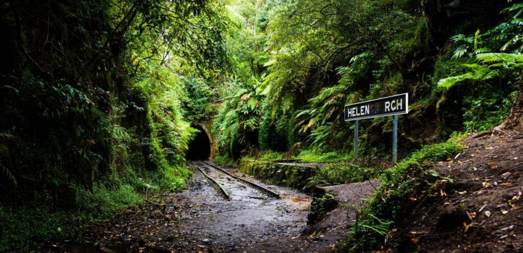 grrenery around the helensburgh metropolitan tunnel is the glow worm tunnel in Sydney, NSW