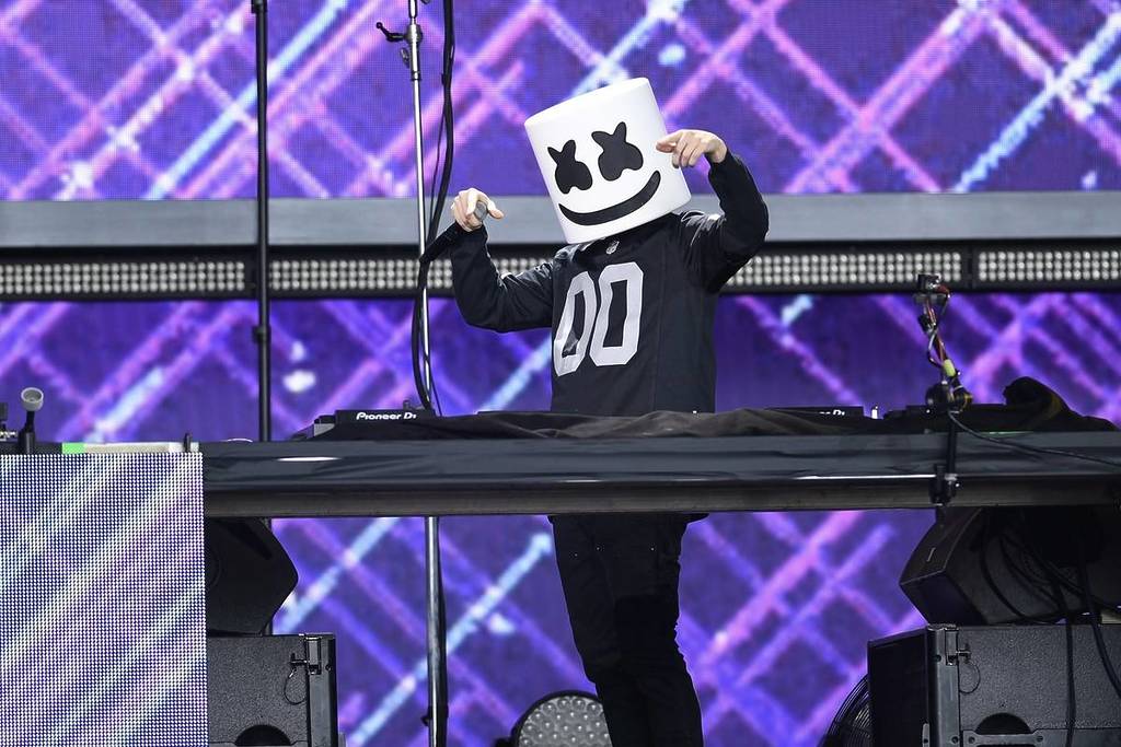 Marshmello performs at the Draft Theater during the 2022 NFL Draft on April 30, 2022 in Las Vegas, Nevada (Photo by Mindy Small/Getty Images)