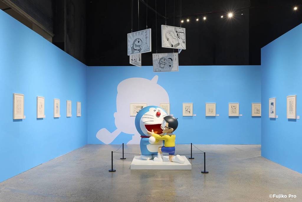 <100%ドラえもん まんがワールド展示>の「モノクロ原画の世界」