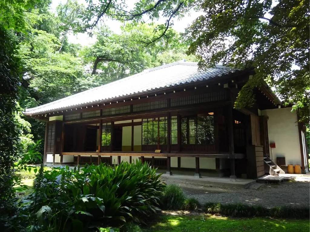 A tea house (Kujō-kan) situated in the Japanese garden stretching behind the Main Building of the Tokyo National Museum