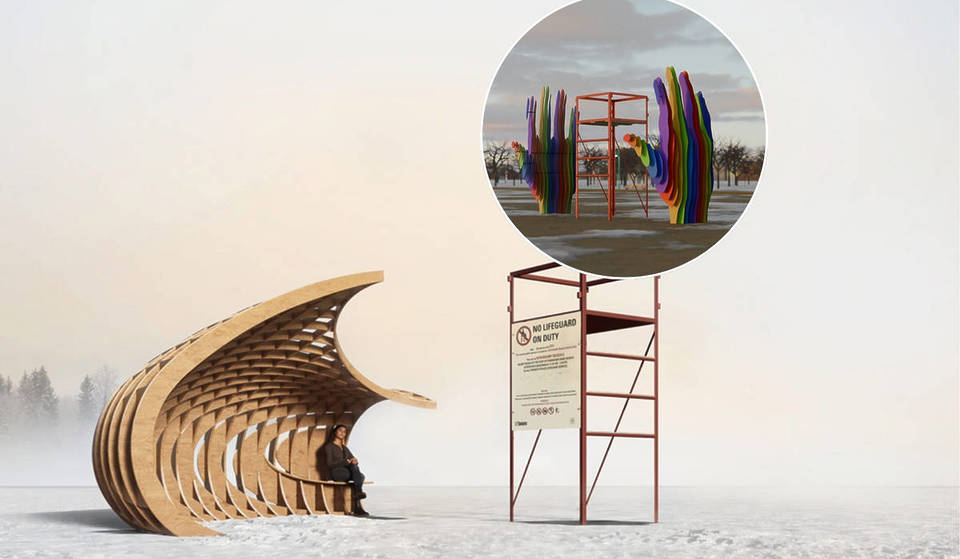 Une plage de Toronto se transforme en galerie d&rsquo;art en plein air surréaliste pendant ce long week-end, avec des mains colossales et des illusions de glace scintillantes.