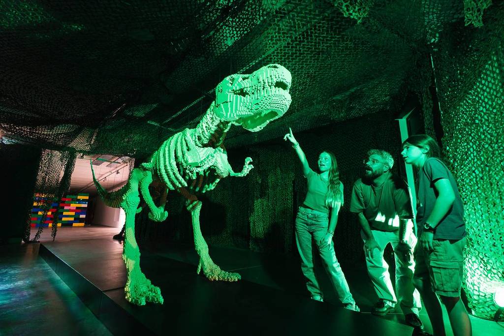 Tyrannosaurus Rex skeleton at Art of the Brick: An Exhibition of LEGO®