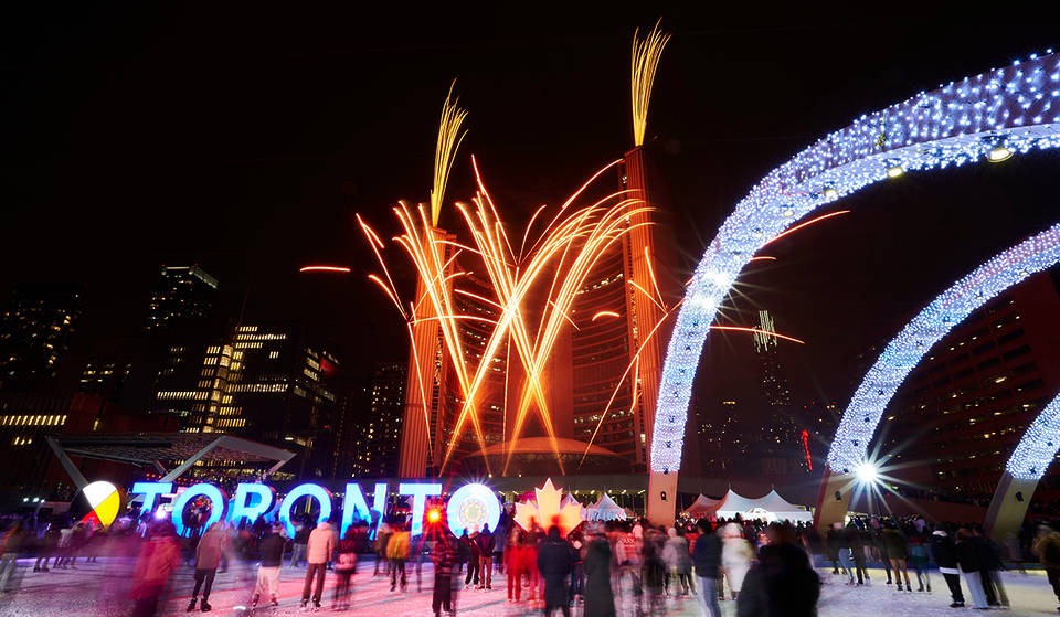 Toronto Is Throwing A Huge, Free Birthday Party Downtown Next Month With Fireworks, Skating, And Vendor Market