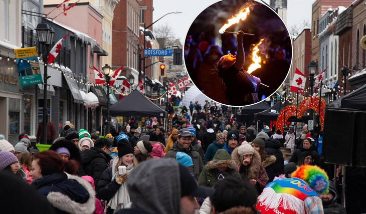 This Charming Town Just North Of Toronto Is Transforming Into A Pedestrian-Only Winter Wonderland This Weekend – With Fire Tables, Ice Sculptures, & Free Admission