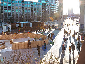 Toronto’s Beloved Ice Skating Trail Under The Highway Is Ending The Season With A Giant Pajama Party