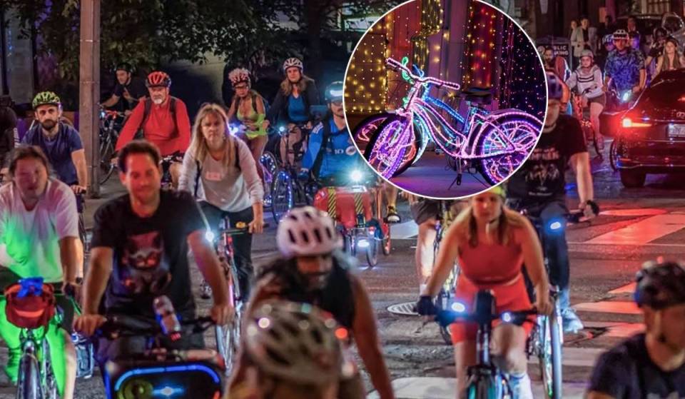 A neon-lit bike party with thousands of glowing lights is rolling through Toronto this weekend – and it’s free to join