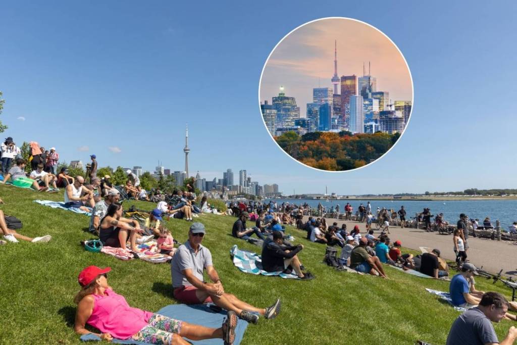 This former Toronto parking lot is now a waterfront park with CN Tower views, fire pits, and free yoga