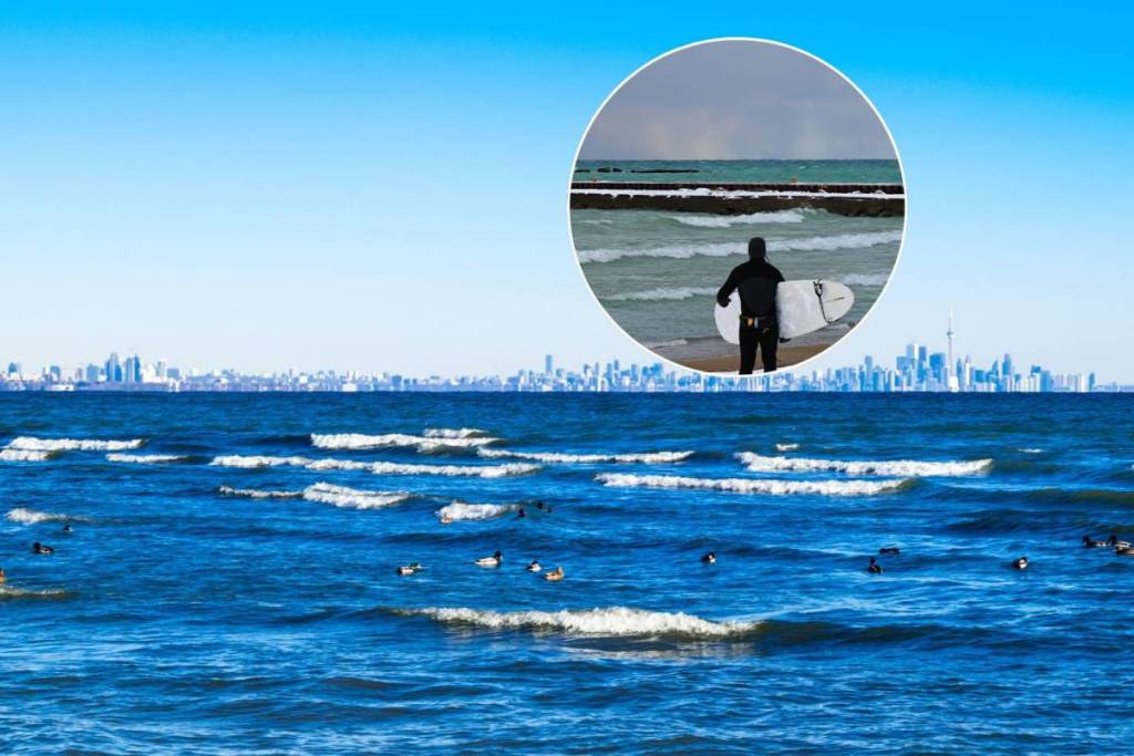 You can surf freshwater waves beneath Toronto’s skyline during powerful Lake Ontario storms