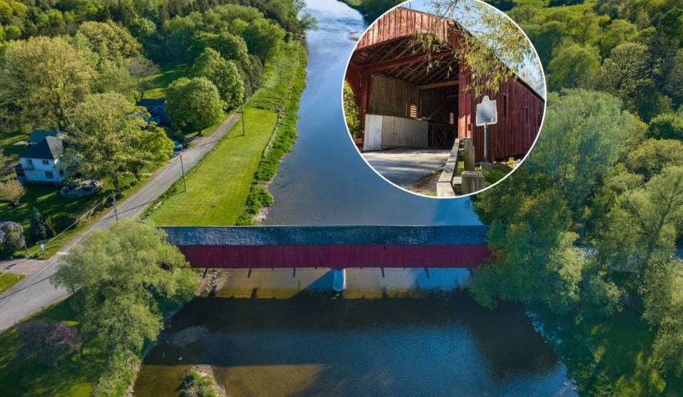 This 1881 covered bridge near Toronto is Ontario’s last—and it’s known as the Kissing Bridge
