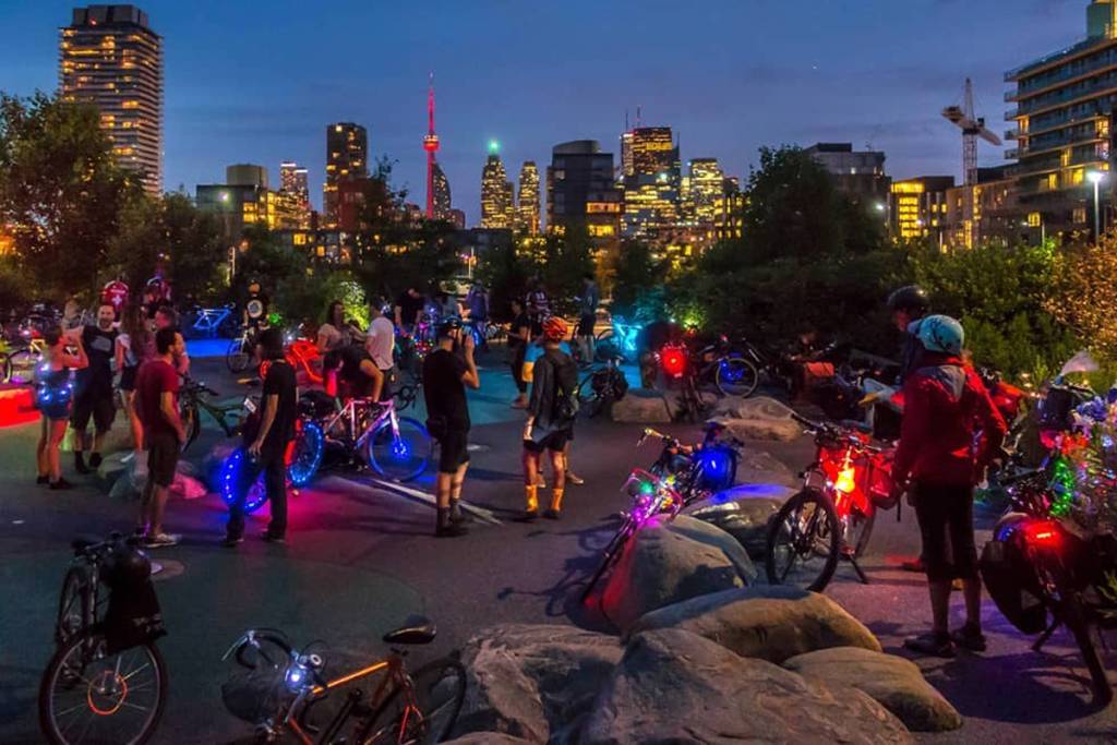A glowing rave on bikes returns to Toronto this weekend with a secret route and synchronized soundtrack – and it’s free to join