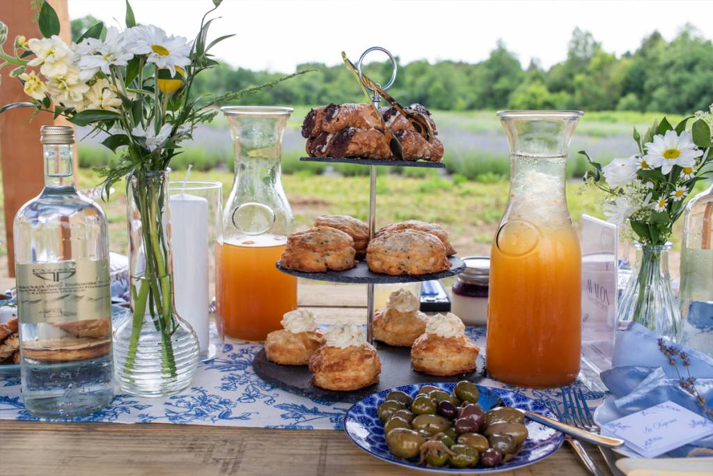 Just over an hour from Toronto, you can have a gourmet high tea in a field of thousands of lavender blooms