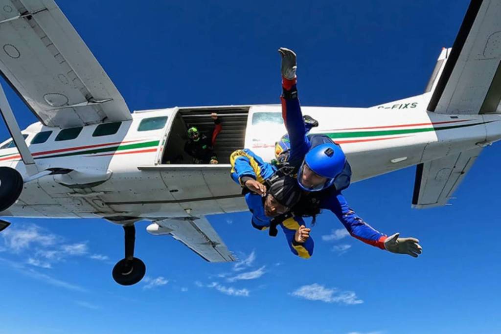 About an hour north of Toronto, you can jump from 15,000 feet and see the CN Tower during the descent