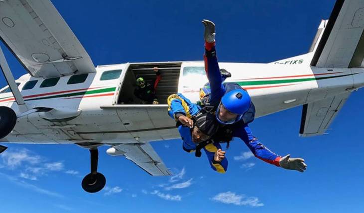 About an hour north of Toronto, you can jump from 15,000 feet and see the CN Tower during the descent