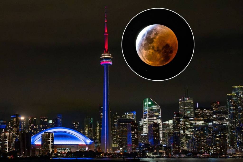 A rare partial lunar eclipse will turn the moon red over Toronto tonight