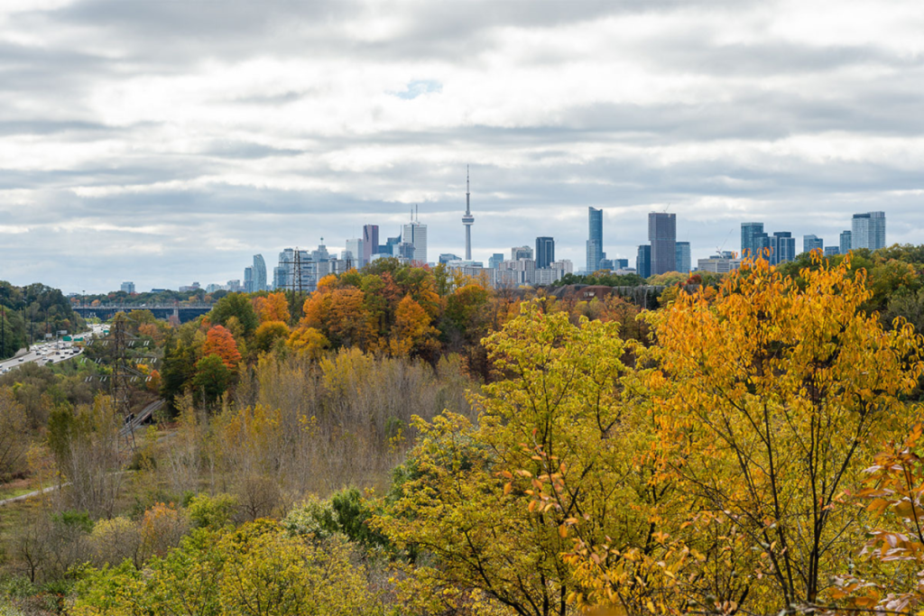 This hidden Toronto mountain biking destination has fall colours, skyline views, and 10 km of trails