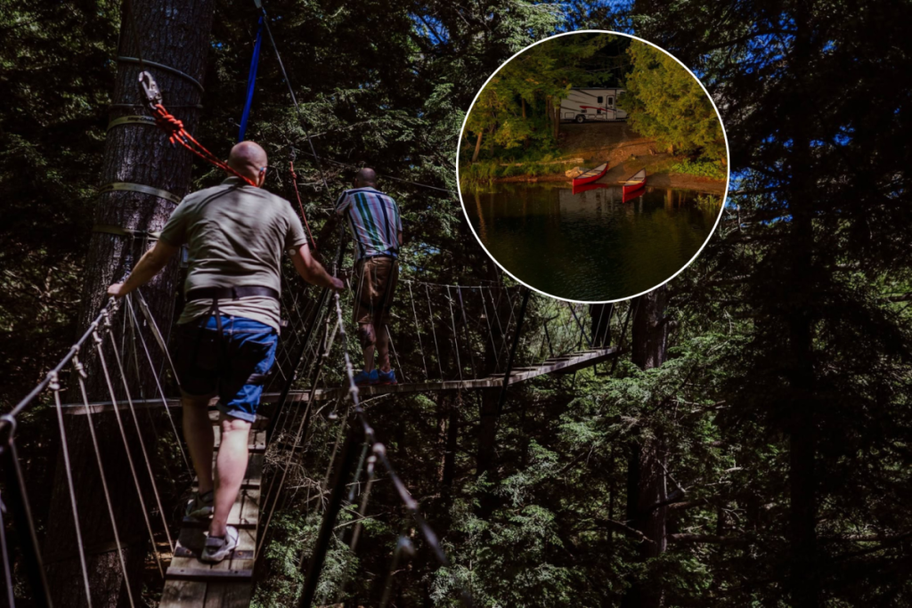 This epic canopy walk 3 hours from Toronto is reached by canoe and stretches high above the forest floor