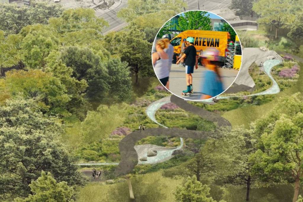 Just 45 minutes north of Toronto, a new 16-acre park opens this weekend with forest paths, an AGO exhibit space, and retro roller skating