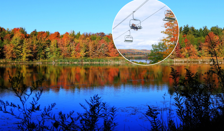 À seulement 45 minutes de Toronto, tu peux faire un tour en télésiège au milieu du magnifique feuillage d’automne de l’escarpement du Niagara