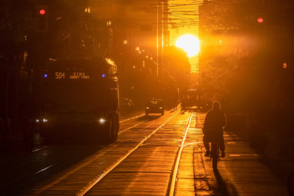 A rare sunset will perfectly align with Toronto’s skyscrapers this weekend for the final Torontohenge of the year