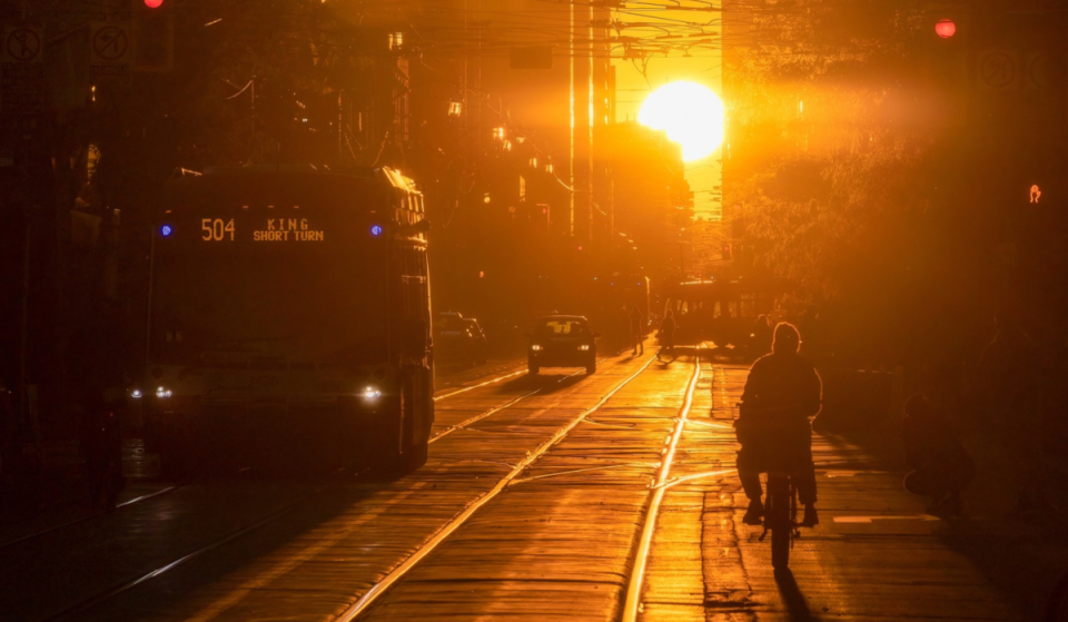 A rare sunset will perfectly align with Toronto’s skyscrapers this weekend for the final Torontohenge of the year