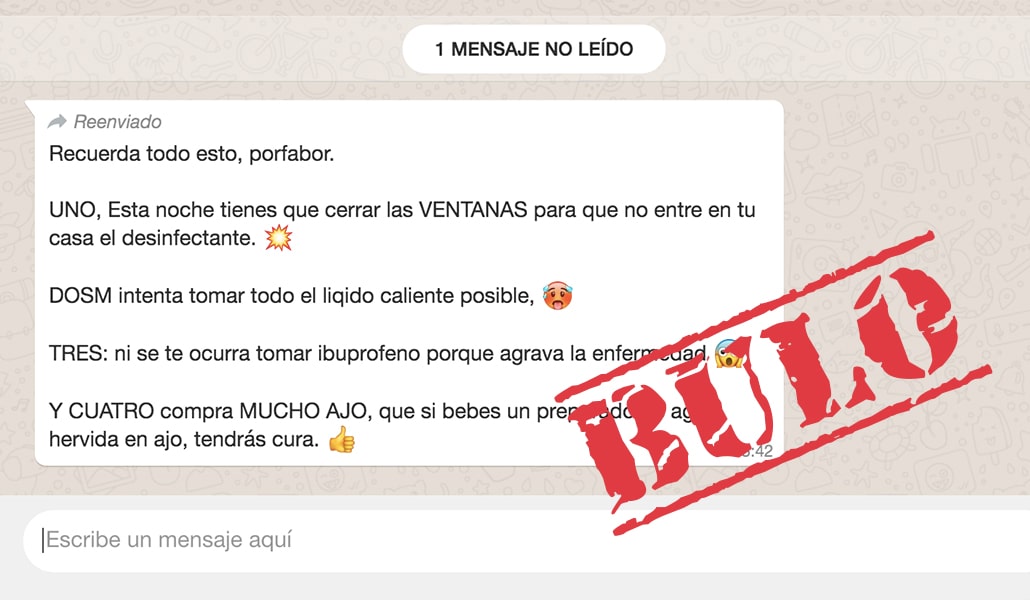 7 bulos sobre el coronavirus (vistos en WhatsApp)