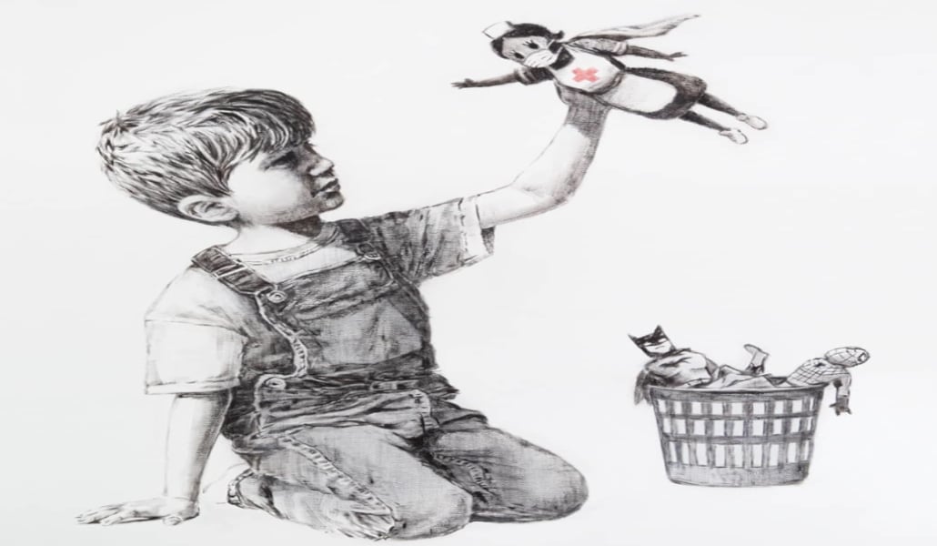 Banksy homenajea al personal sanitario en su última obra