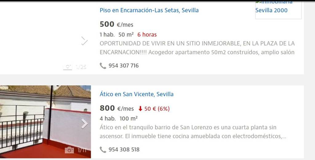 Subida precios del alquiler en Sevilla
