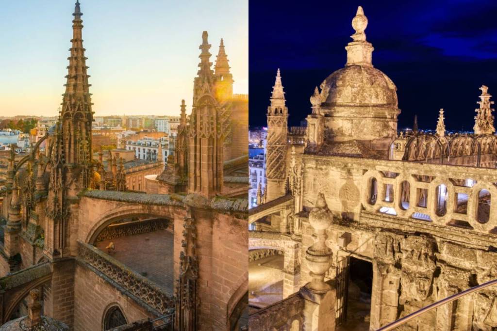 Seville Cathedral at night