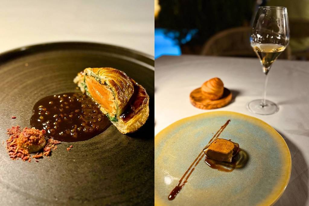 Wellington de trucha - foie micuit restaurante Acebuche