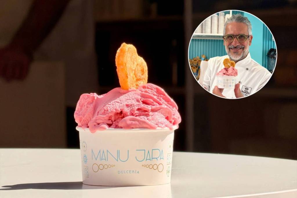 Manu Jara, Ricard Martínez, charity ice cream, Frío Fino, raspberry and lychee sorbet