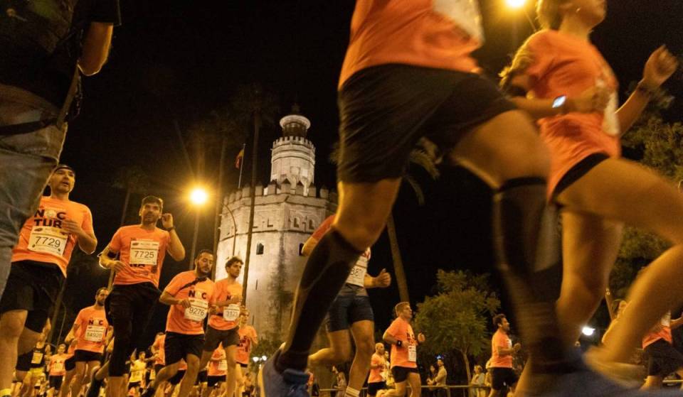 The Guadalquivir Night Run breaks records with 26,000 registered participants: race bib pickup and traffic closures in Seville starting Thursday