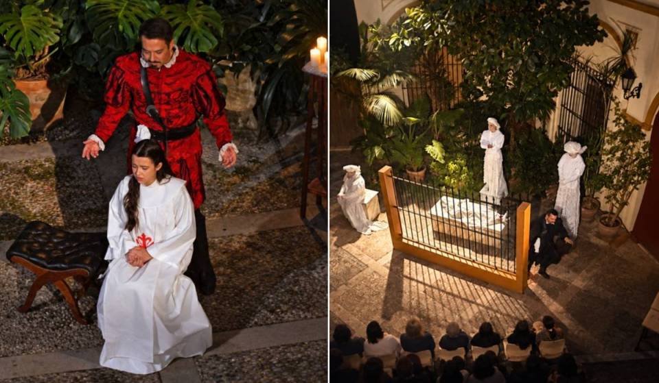 “It places the play just a few meters from the audience”: “Don Juan Tenorio,” featuring 30 actors, transforms an Andalusian courtyard in Los Remedios into an open-air theater
