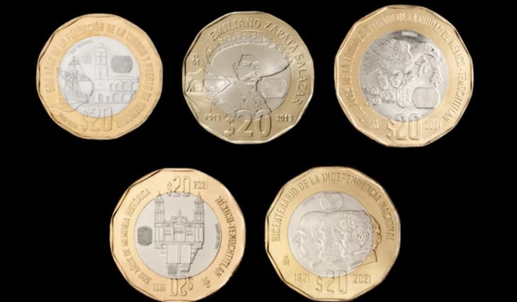 Las 5 monedas de $20 pesos ganaron el premio de la mejor serie de monedas
