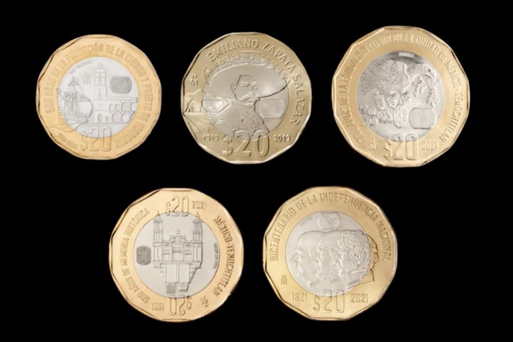 Las 5 monedas de $20 pesos ganaron el premio de la mejor serie de monedas