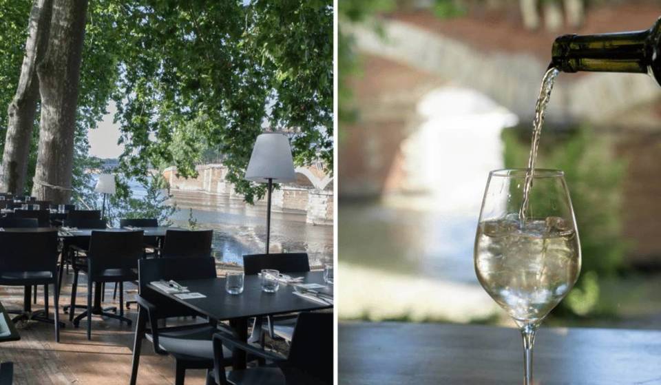 The cosy, shaded terrace of this ephemeral restaurant offers a breathtaking view of the Garonne &#8211; fish, whole lobster and seafood à la carte.