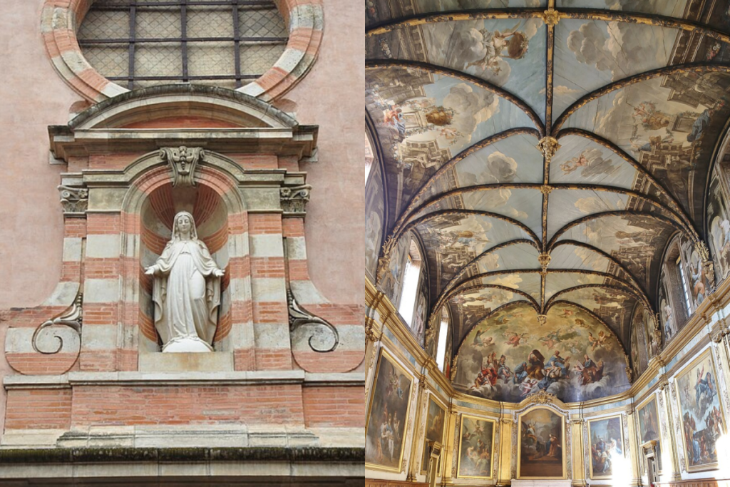Les voûtes peintes de la Sixtine Toulousaine + Devanture de la Chapelle des Carmélites